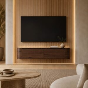 Gangkast Walnoot_180 lifestyle Japandi TV Meubel Walnoot Bruin