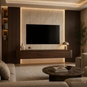 Gangkast Walnoot_lifestyle Japandi TV Meubel Walnoot Bruin