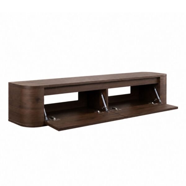 TV Meubel Walnoot _ 180 cm _side_open Japandi TV Meubel Walnoot Bruin