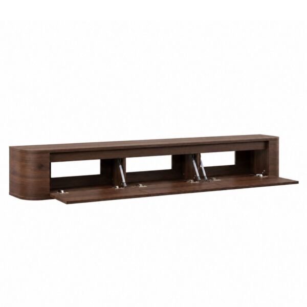 TV Meubel Walnoot _ 240 cm _side_open Japandi TV Meubel Walnoot Bruin
