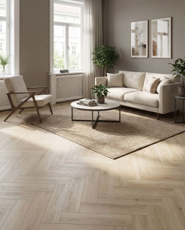 White_lifestyle PVC Walvisgraat Vloer White Oak 150×750 mm