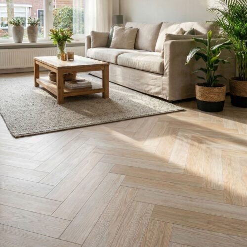 Natural PVC Visgraat Vloer Natural Oak 125×650 mm