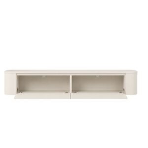 TV Meubel ivorywhite_180 _open Japandi TV Meubel Ivory White