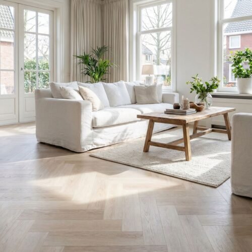 White Oak PVC Visgraat Vloer Oak Grey 125×650 mm