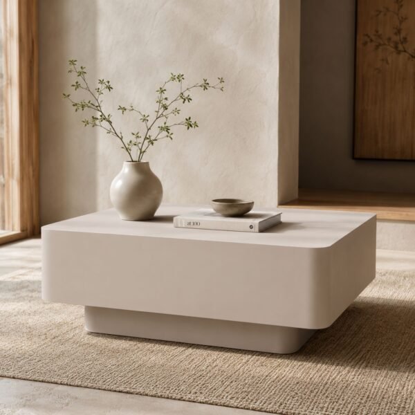 Cashmere Beige 100x100x42 lifestyle 2 Salontafel Cashmere Beige