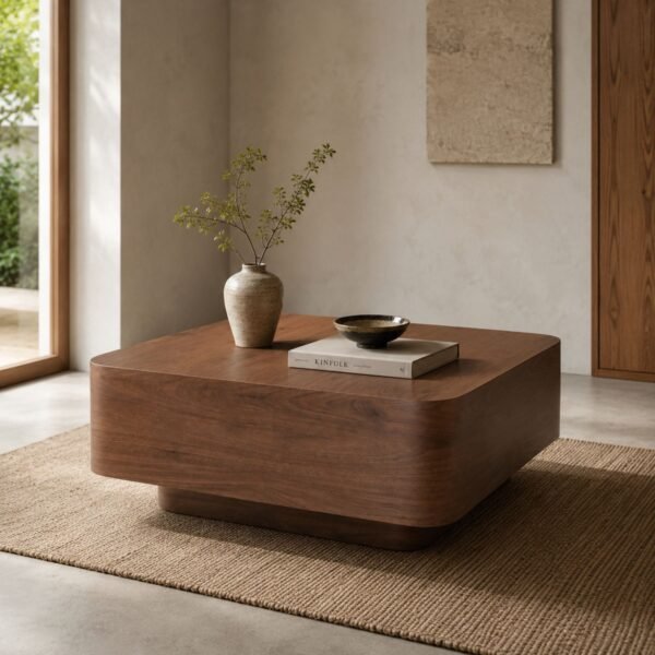 Salontafel Walnoot 100x100x42 cm lifestyle 2 Salontafel Walnoot