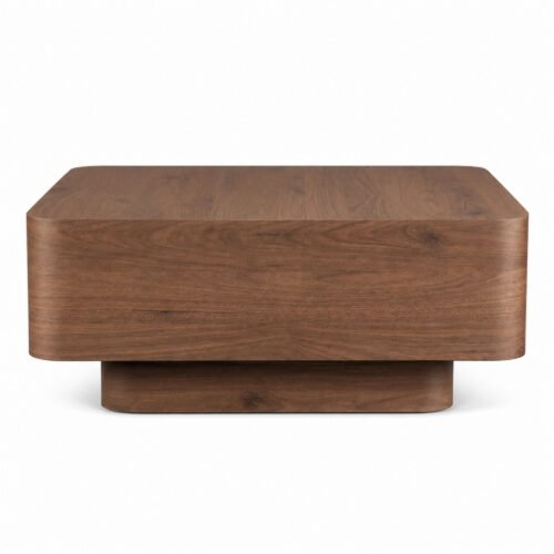 Salontafel Walnoot 100x100x42 cm_front Salontafel Walnoot