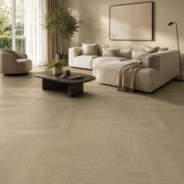 Visgraat Mocha Oak - lifestyle PVC Visgraat Vloer Mocha Oak 650x125 mm