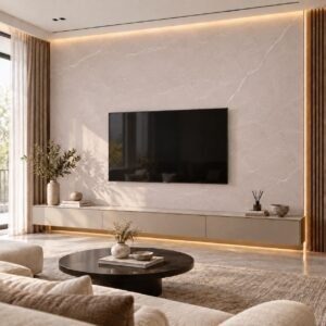 PVC Klik Wandpaneel Beige Beton 280×60 cm