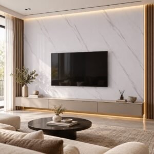 PVC Klik Wandpaneel Marmer Wit 280×60 cm