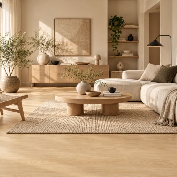 PVC Plakvloer Mushroom Oak 750x152 mm sfeerbeeld recht PVC Plakvloer Mushroom Oak 750x152 mm