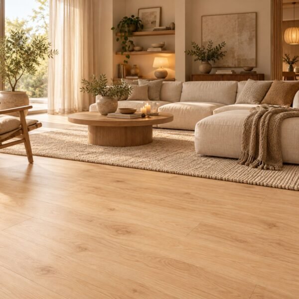 PVC Plakvloer Scandinavian Oak 750x152 mm sfeerbeeld recht PVC Plakvloer Scandinavian Oak 750x152 mm