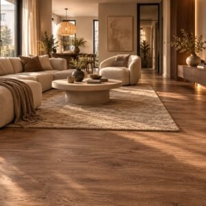 PVC Plakvloer Smoked Oak 750x152 mm sfeerbeeld recht PVC Plakvloer Smoked Oak 750x152 mm
