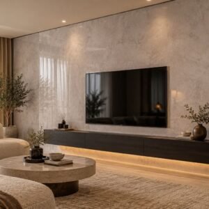 PVC Wandpaneel Licht Grijs Beton 270×122 cm